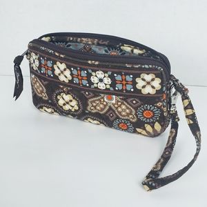 Vera Bradley Brown Abstract Wristlet Bag Purse Wallet